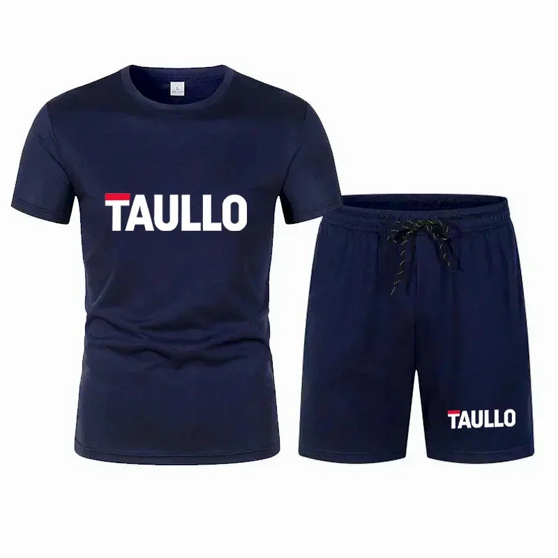 Ensemble de t-shirts d'été pour hommes, chemise à col rond, pantalon court, ensemble de sport décontracté, t-shirt imprimé à