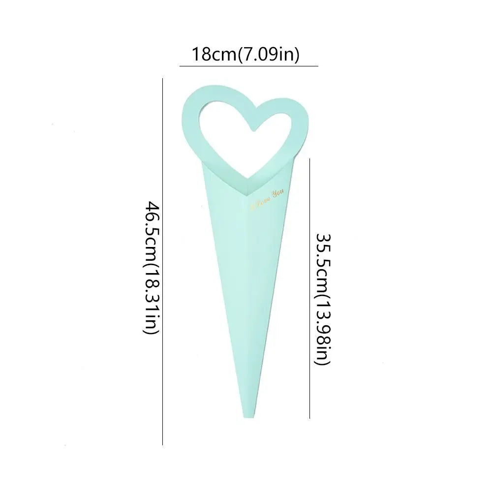 10pcs Romantic Heart Single Flower Box DIY Portable Bouquet Packaging Box Paper Rose Wrapping Gift Box Wedding Birthday Party