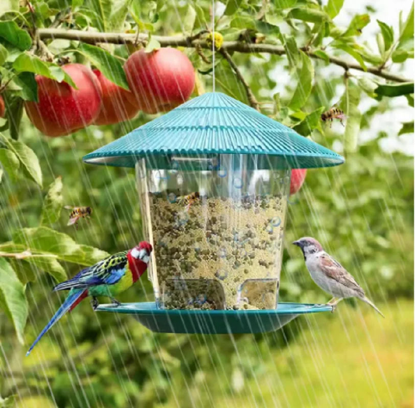 Bird Feeder Automatic Foot Feeding Tool Outdoor Bird Feeder Hanging Nut Feeding Multiple Hole Dispenser Holder Food Container