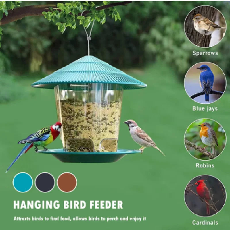 Bird Feeder Automatic Foot Feeding Tool Outdoor Bird Feeder Hanging Nut Feeding Multiple Hole Dispenser Holder Food Container