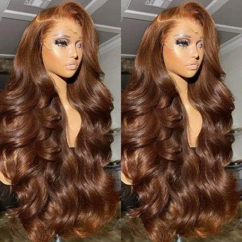 Chocolate Brown 13x4 Lace Front Wig Human Hair Color 4 Body Wave
