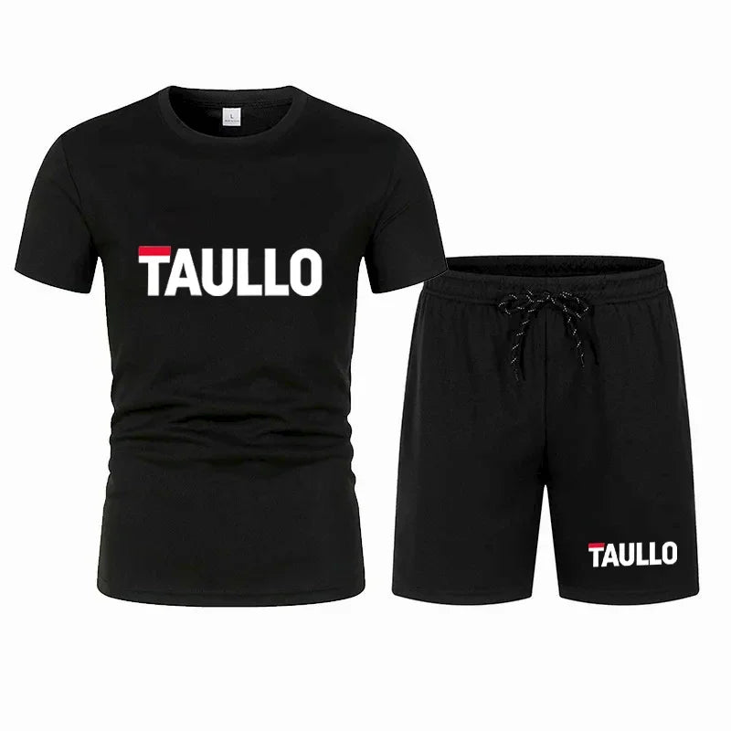 Ensemble de t-shirts d'été pour hommes, chemise à col rond, pantalon court, ensemble de sport décontracté, t-shirt imprimé à
