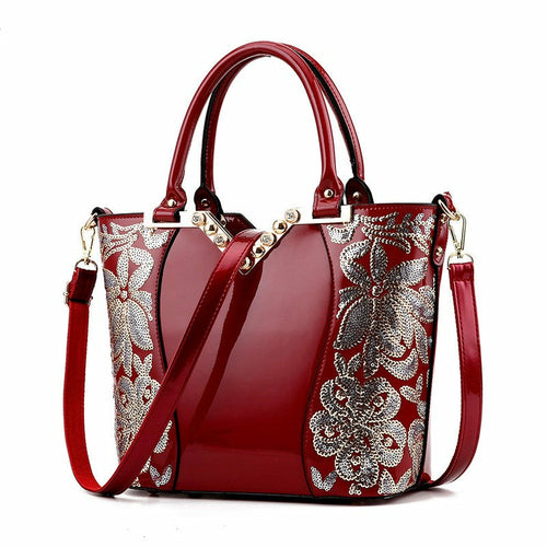 High Quality Embroidered PU Leather Handbag For Women