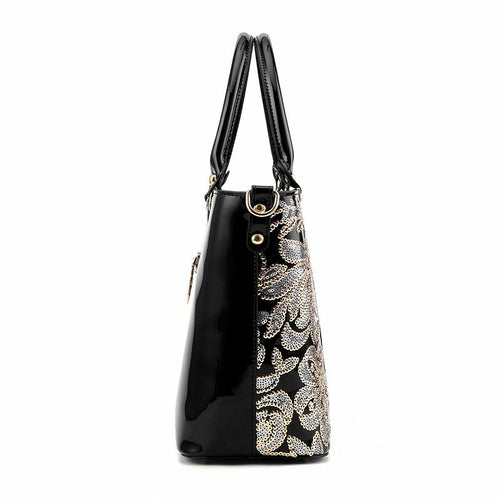 High Quality Embroidered PU Leather Handbag For Women