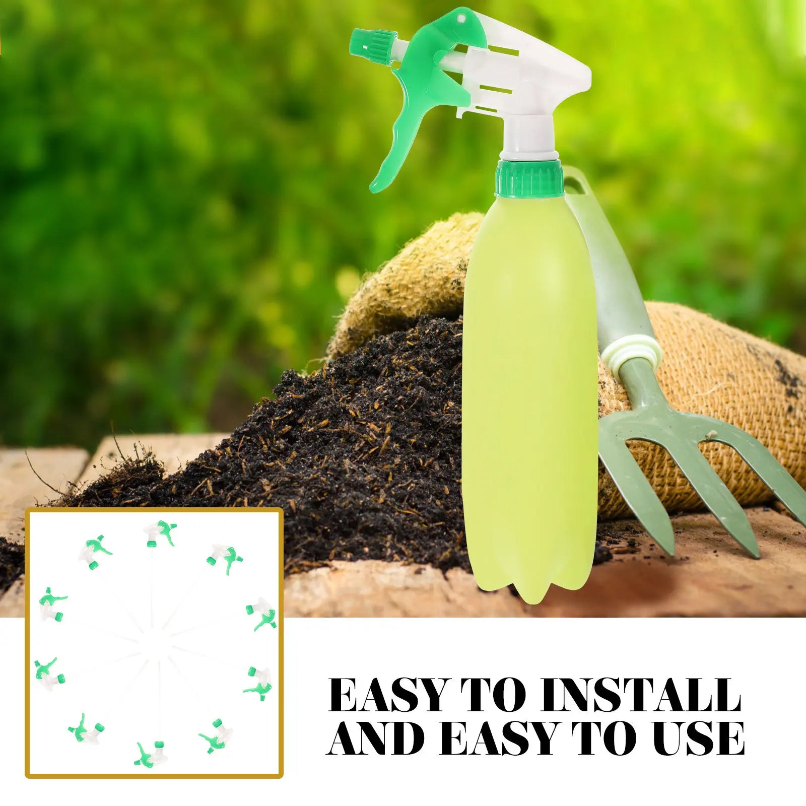 10 pcs Hand Button Nozzle Replacement Fine Mist Spray Head For Watering Plants Cleaning Plastic Nozzles Gardening Tool