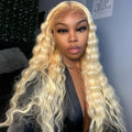Perruque Lace Front 13x4 blonde #613 à ondulations profondes (Deep Wave) | Cheveux humains de qualité supérieure.