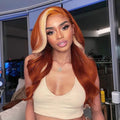 Perruque Lace Front 13x4 audacieuse avec mèches rousses (Ginger) et blondes 613 | Cheveux humains de qualité supérieure.
