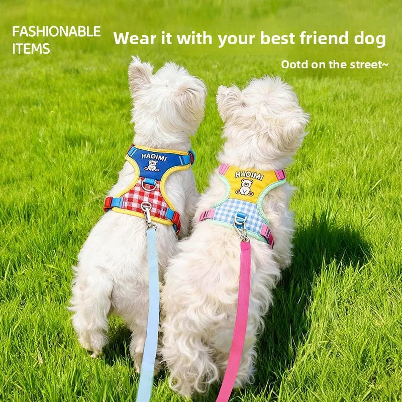 New product dog leash vest type dog walking rope I-shaped chest strap out dog chain cat collar dog harness and leash set