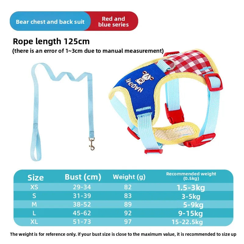 New product dog leash vest type dog walking rope I-shaped chest strap out dog chain cat collar dog harness and leash set