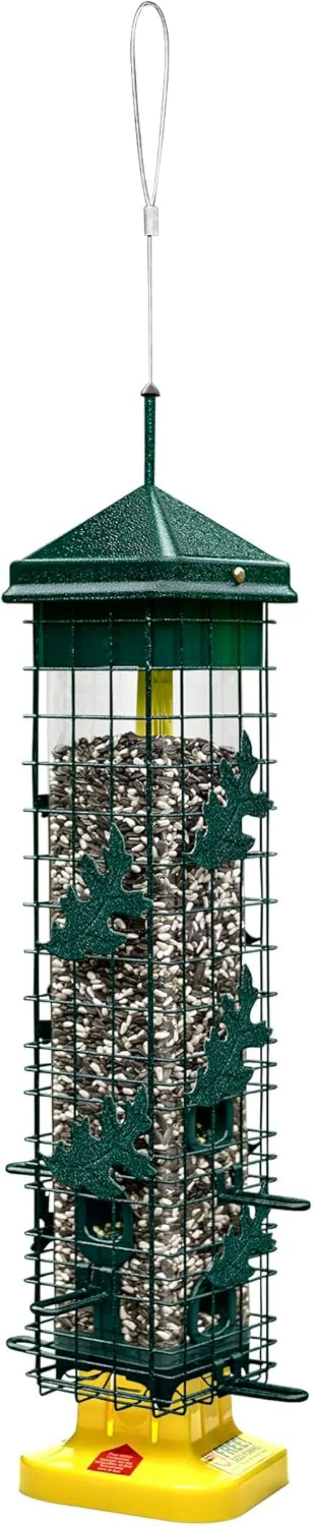 Squirrel Solution200 Squirrel-proof Bird Feeder, 6 Feeding Ports, 3.4 lb Seed Capacity, Free Seed Funnel