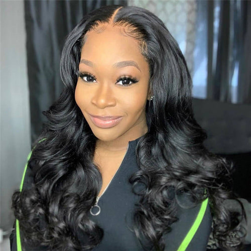 4x7 Lace Closure Wig Human Hair Natural Color Body Three-Dimensional