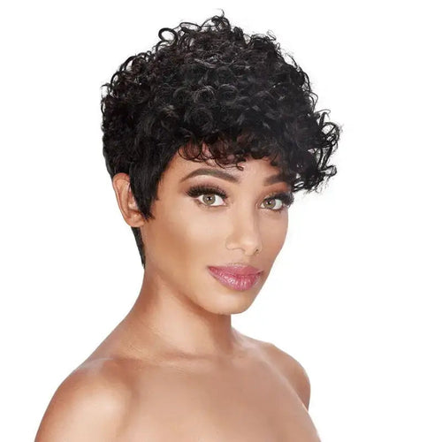 Alyssa | Luxe Pixie Cut Wig - Curly Top Human Hair