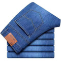 Men's Soft Straight Denim Pants 2025 Autumn Classic Business Black Biker Jeans Overalls Masculino Pantalone Hombre Mannen Homme