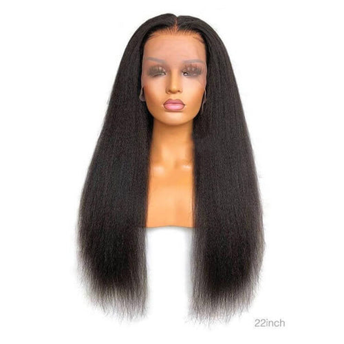 Perruque Lace Front 13x6 Kinky Straight, lisse et texturée | Cheveux humains de qualité supérieure.