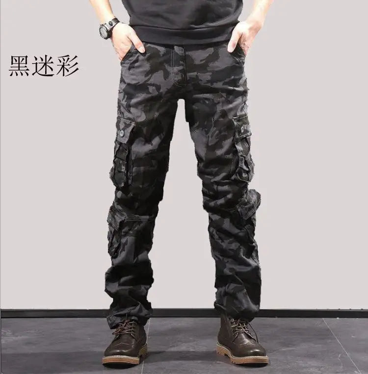 Men Cargo Pants Loose Army Tactical Pants Multi-pocket Trousers Pantalon Homme Big Size Male Military Mens Overalls