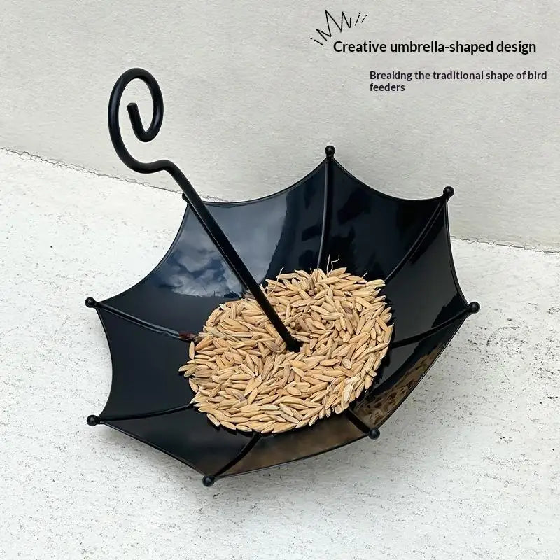 Heavy Duty Iron Hanging Bird Feeder Container Outdoor Bird Feeder With Large Tray For Garden Backyard