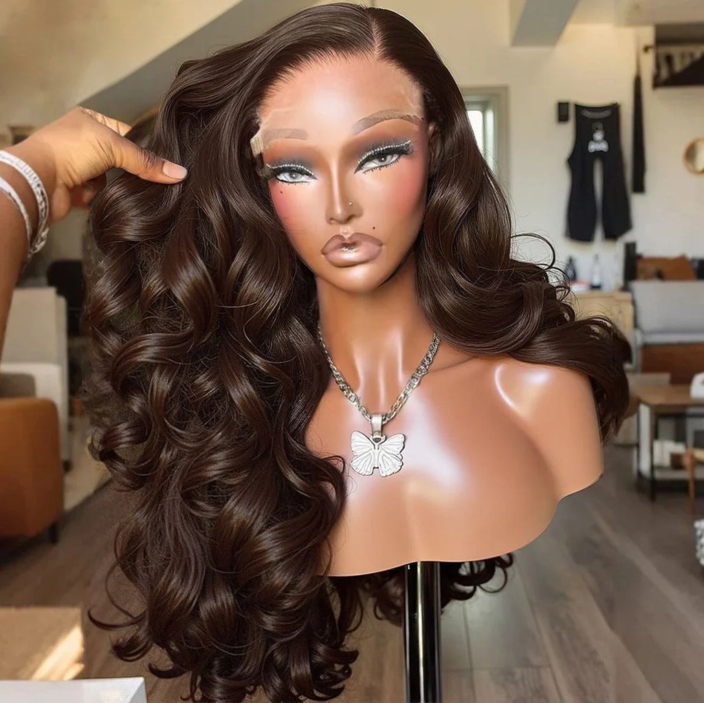 Romola Body Wave Human Hair Wigs Chocolate Brown Wig HD Lace Wig 13x6 Pre Plucked Baby Hair Brazilian Wigs Free Shipping