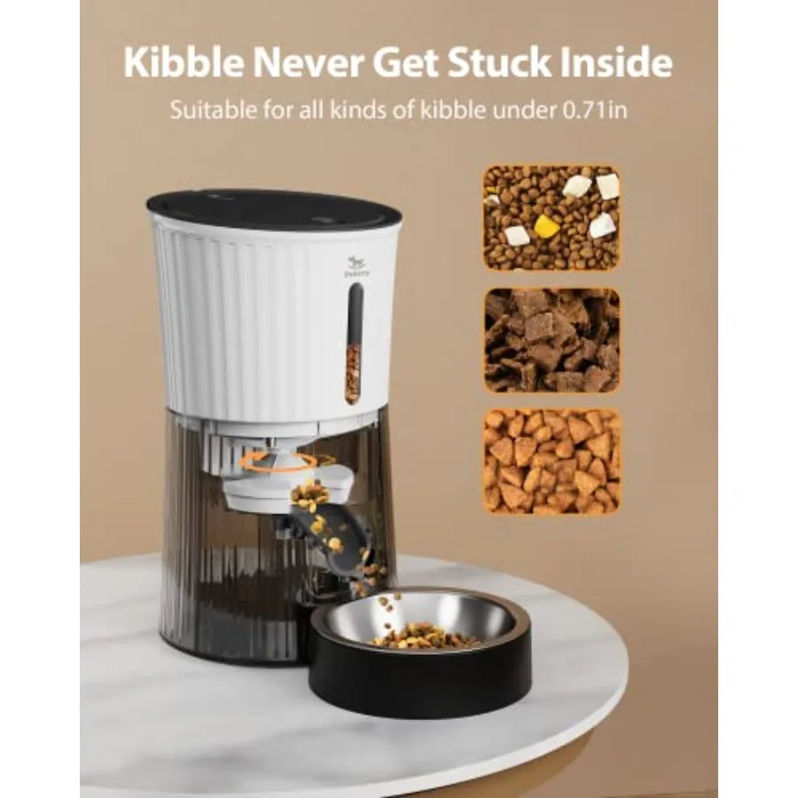 【Spot goods】Timed Automatic Cat Feeders - 4L Programable Dry Food Dispenser for Cats and Small Medium Dogs 6 Meals with Desicca