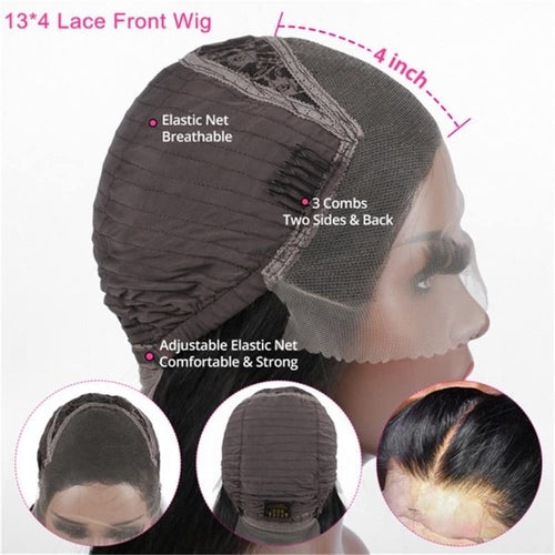 Chocolate Brown 13x4 Lace Front Wig Human Hair Color 4 Body Wave