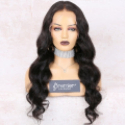 Perruque Lace Front Foxen en cheveux humains, ondulations naturelles (Body Wave), densité 180 %.