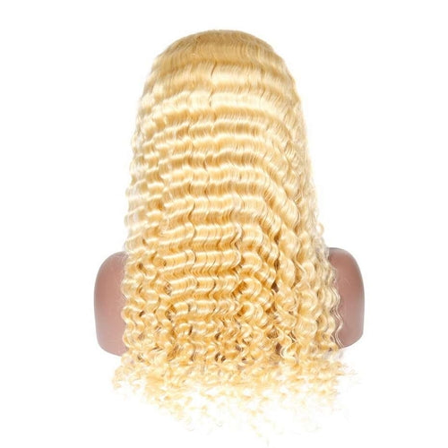 Perruque Lace Front 13x4 blonde #613 à ondulations profondes (Deep Wave) | Cheveux humains de qualité supérieure.
