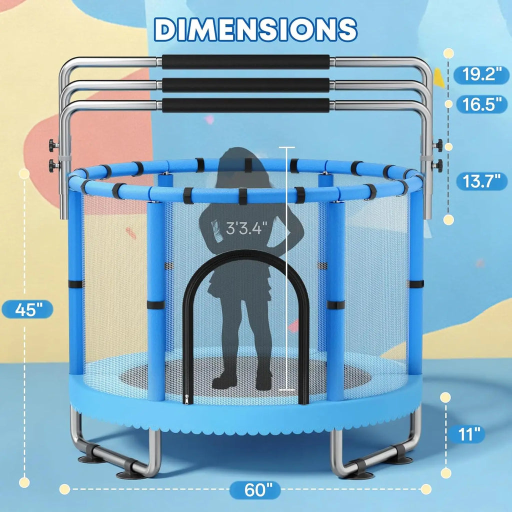 Toddler Trampoline,Trampoline for Kids with Enclosure,440lbs Capacity Toddler Trampoline Outdoor & Indoor with,Custom