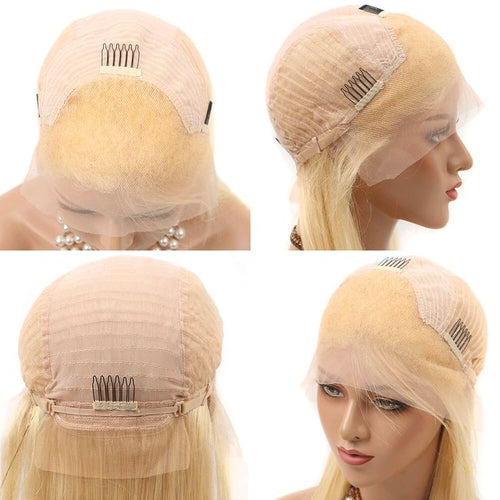 Perruque Lace Front 13x4 blonde #613 à ondulations profondes (Deep Wave) | Cheveux humains de qualité supérieure.