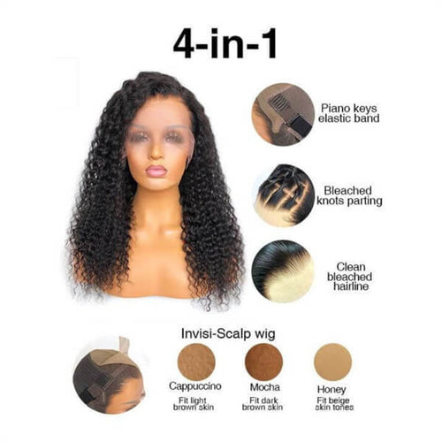 Perruque Lace Front HD 13x6 à boucles crépues (Kinky Curly) | Cheveux humains de qualité supérieure.
