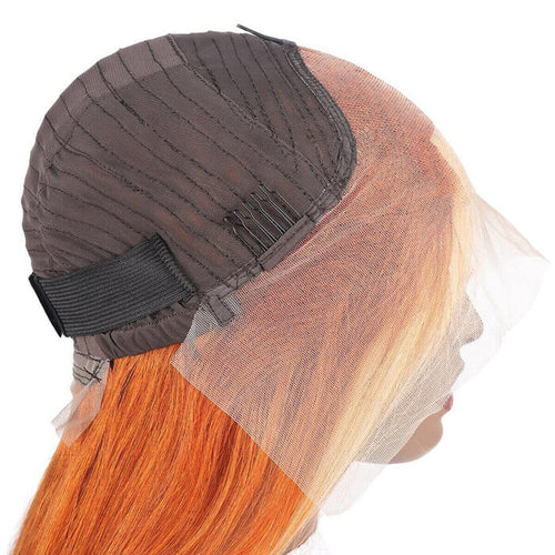 Perruque Lace Front 13x4 audacieuse avec mèches rousses (Ginger) et blondes 613 | Cheveux humains de qualité supérieure.