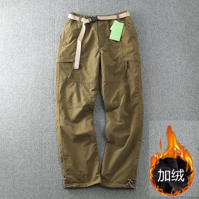 Winter Fleece Soft Shell Pants Waterproof Outdoor Man Straight Slacks Multi-pocket Cargo Pants Men Army Tactical Pantalon Homme