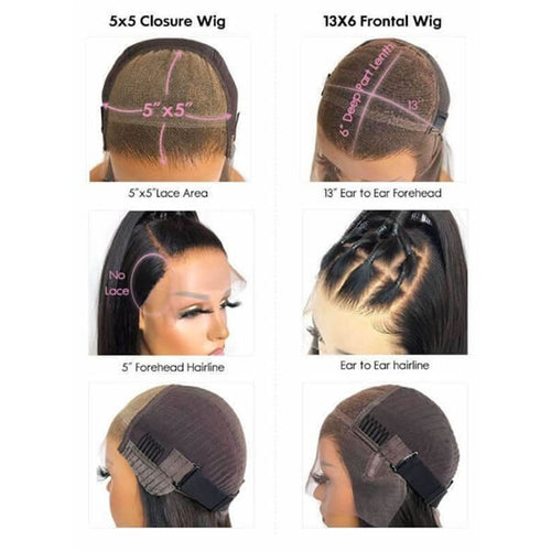 Perruque Lace Front 13x6 Kinky Straight, lisse et texturée | Cheveux humains de qualité supérieure.