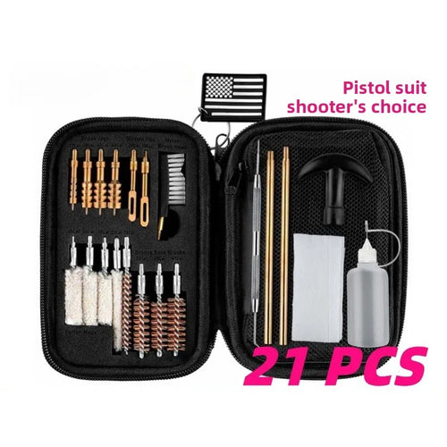 23PCS Universal Gun Cleaning Kit, Pistol Rifle Bore Brush Set for .22 .357/.38 9mm .40 .45 Caliber, Portable Cleaning Tool