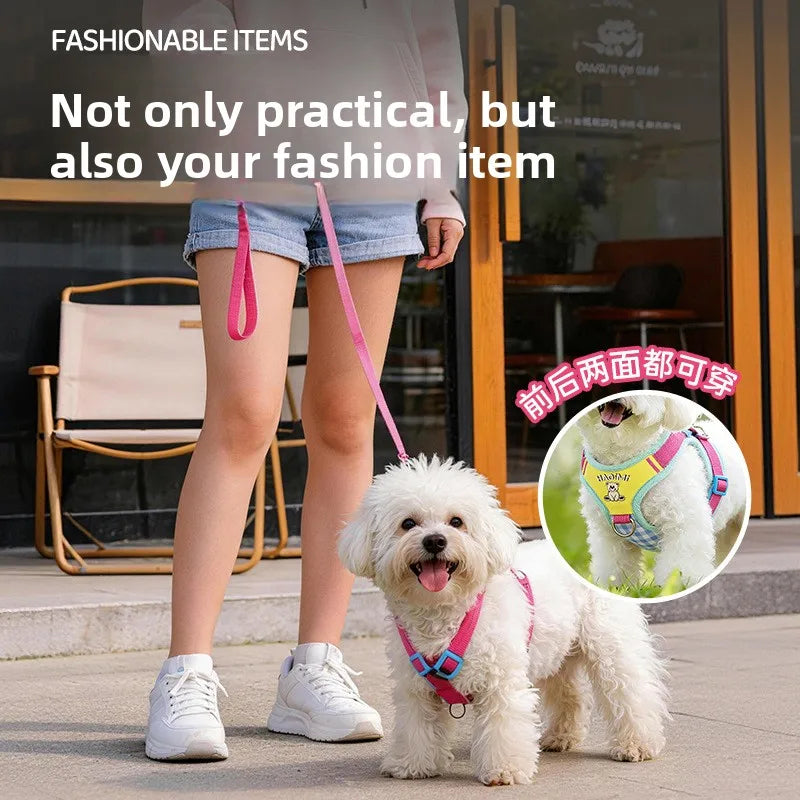 New product dog leash vest type dog walking rope I-shaped chest strap out dog chain cat collar dog harness and leash set