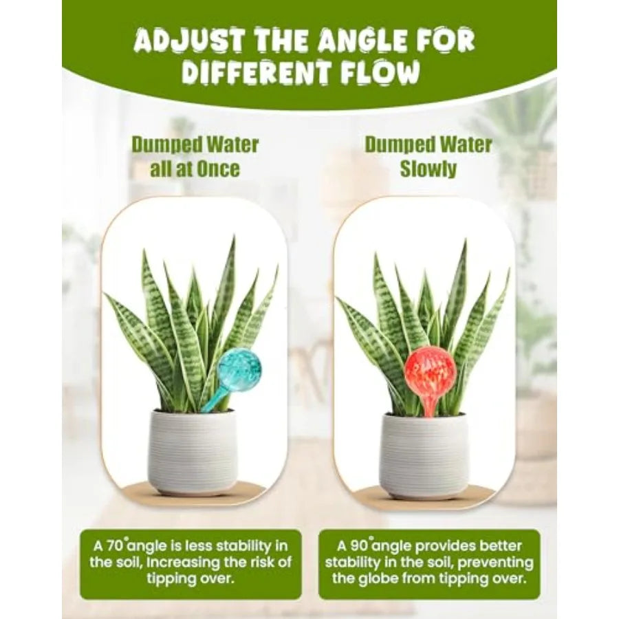 Iridescent Self Watering Globes Glass Rainbow Plant Watering Globes Self Watering Planter Insert Automatic Plant Waterer Indoor