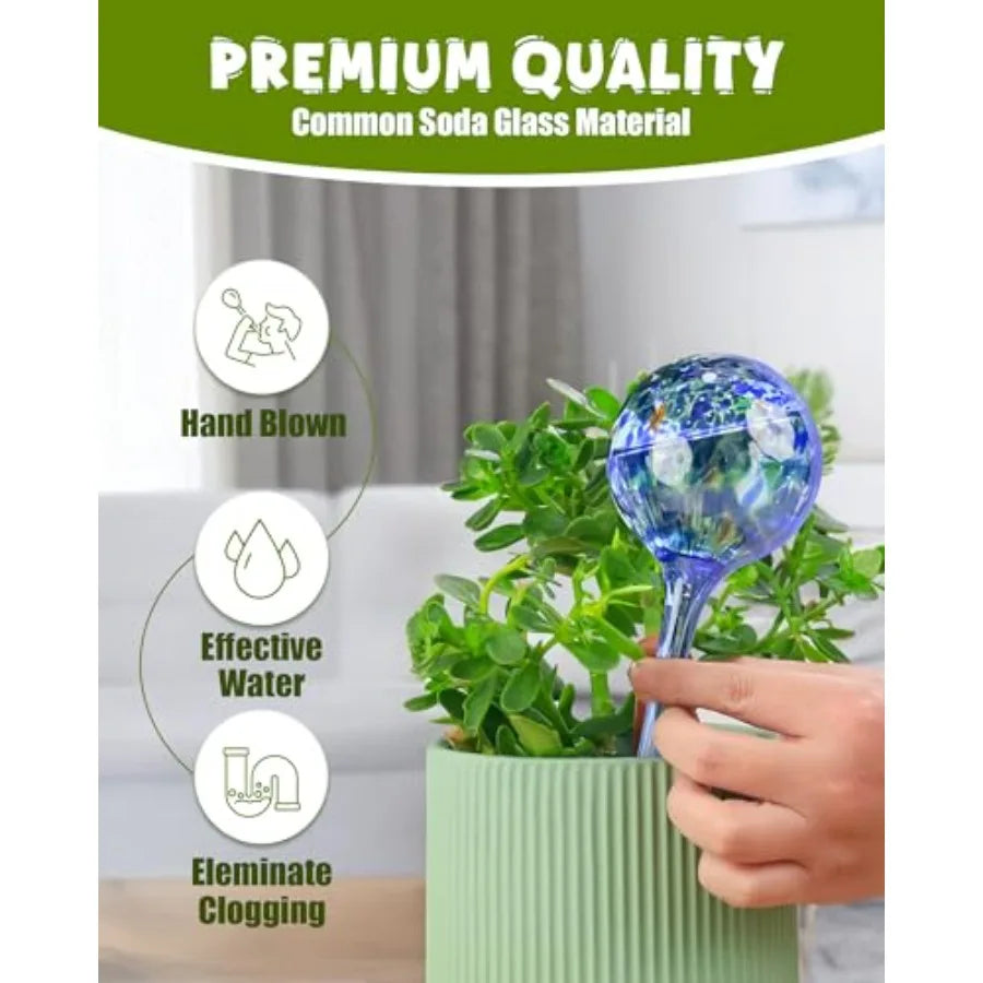 Iridescent Self Watering Globes Glass Rainbow Plant Watering Globes Self Watering Planter Insert Automatic Plant Waterer Indoor