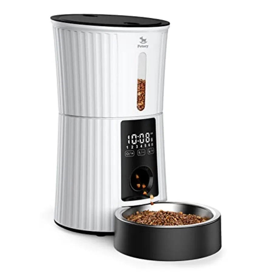 【Spot goods】Timed Automatic Cat Feeders - 4L Programable Dry Food Dispenser for Cats and Small Medium Dogs 6 Meals with Desicca