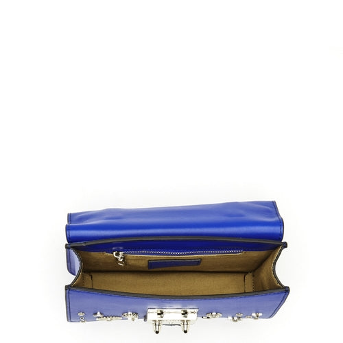 Studded Small Leather Crossbody Bag Royal Blue Purse  Women's Handbag