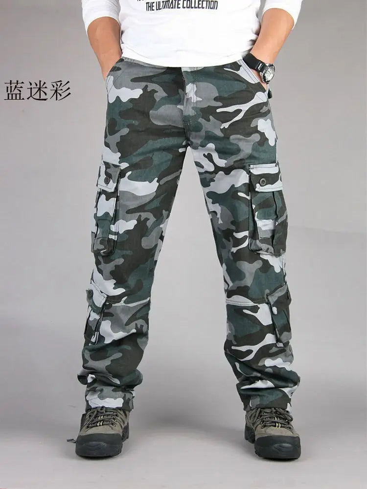 Men Cargo Pants Loose Army Tactical Pants Multi-pocket Trousers Pantalon Homme Big Size Male Military Mens Overalls