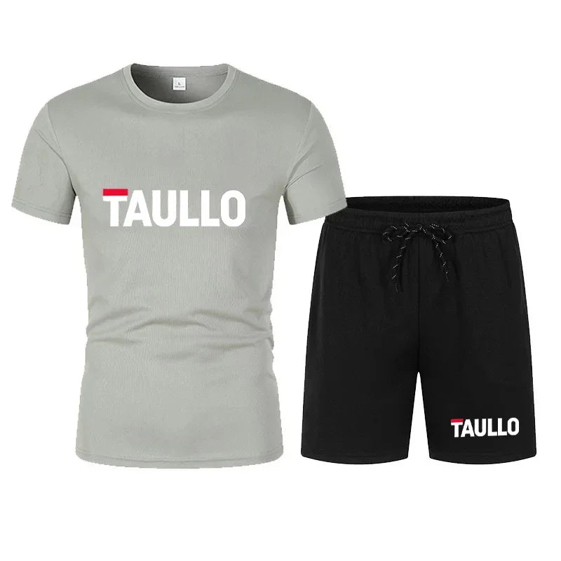 Ensemble de t-shirts d'été pour hommes, chemise à col rond, pantalon court, ensemble de sport décontracté, t-shirt imprimé à