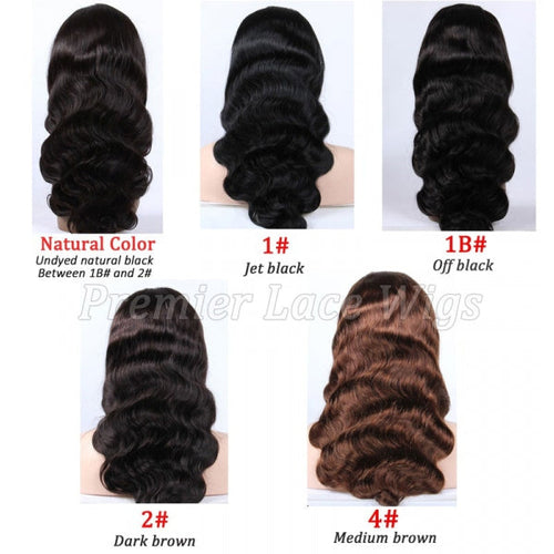 Perruque Lace Front Foxen en cheveux humains, ondulations naturelles (Body Wave), densité 180 %.