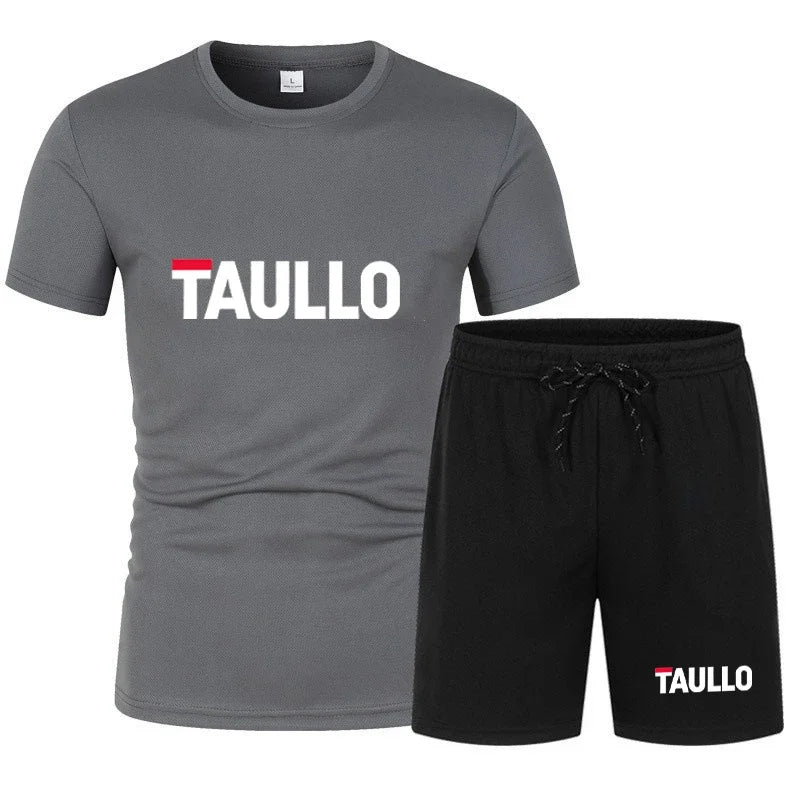 Ensemble de t-shirts d'été pour hommes, chemise à col rond, pantalon court, ensemble de sport décontracté, t-shirt imprimé à