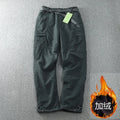 Winter Fleece Soft Shell Pants Waterproof Outdoor Man Straight Slacks Multi-pocket Cargo Pants Men Army Tactical Pantalon Homme