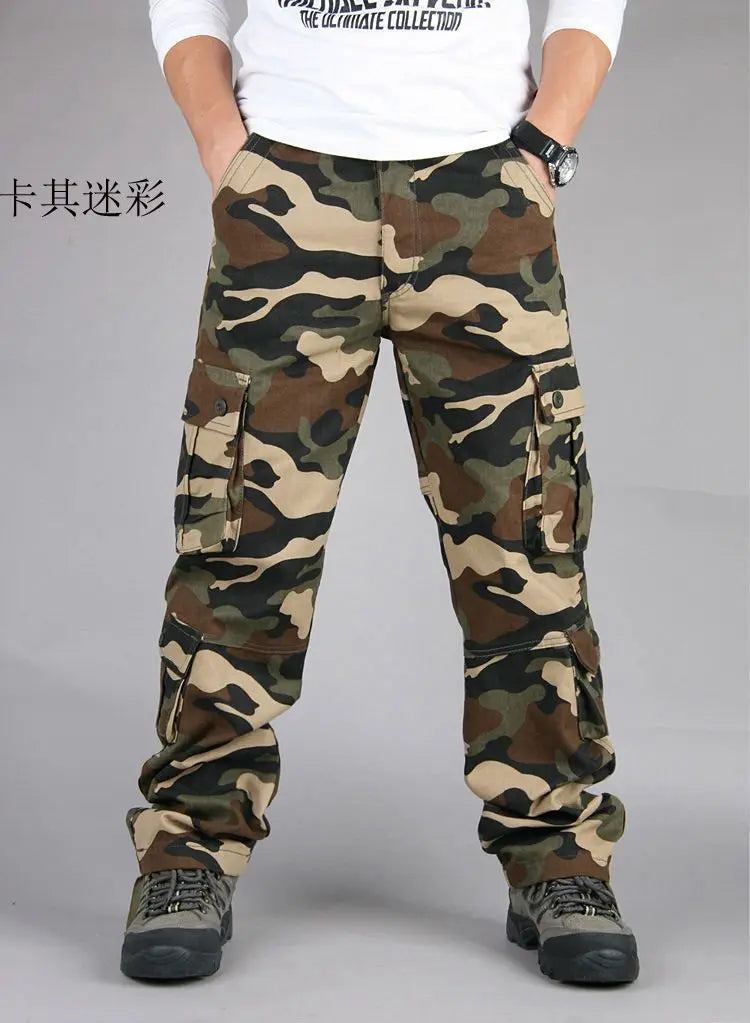 Men Cargo Pants Loose Army Tactical Pants Multi-pocket Trousers Pantalon Homme Big Size Male Military Mens Overalls