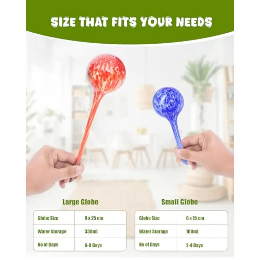 Iridescent Self Watering Globes Glass Rainbow Plant Watering Globes Self Watering Planter Insert Automatic Plant Waterer Indoor