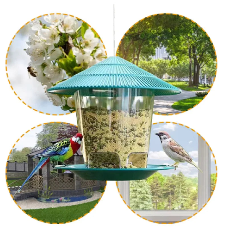 Bird Feeder Automatic Foot Feeding Tool Outdoor Bird Feeder Hanging Nut Feeding Multiple Hole Dispenser Holder Food Container