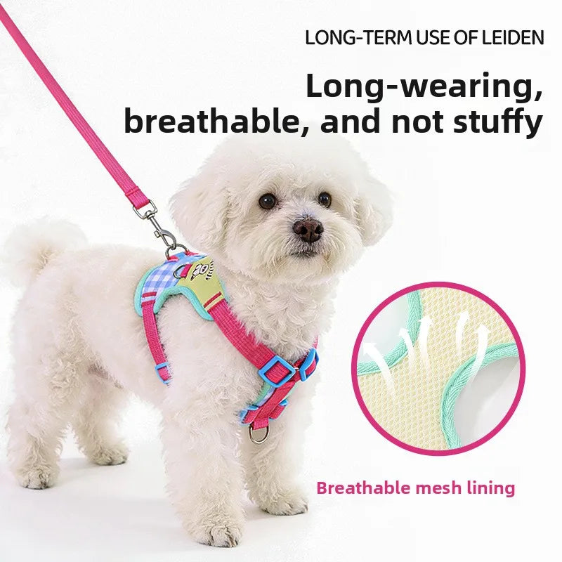New product dog leash vest type dog walking rope I-shaped chest strap out dog chain cat collar dog harness and leash set
