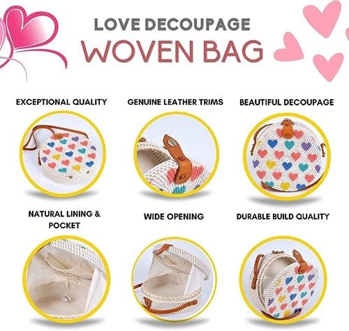 Handbags Women Handwoven Bag with Leather Strap Crossbody Bag