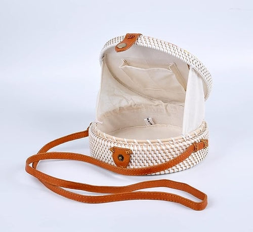 Handbags Women Handwoven Bag with Leather Strap Crossbody Bag