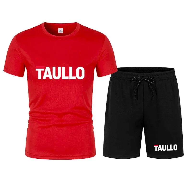 Ensemble de t-shirts d'été pour hommes, chemise à col rond, pantalon court, ensemble de sport décontracté, t-shirt imprimé à