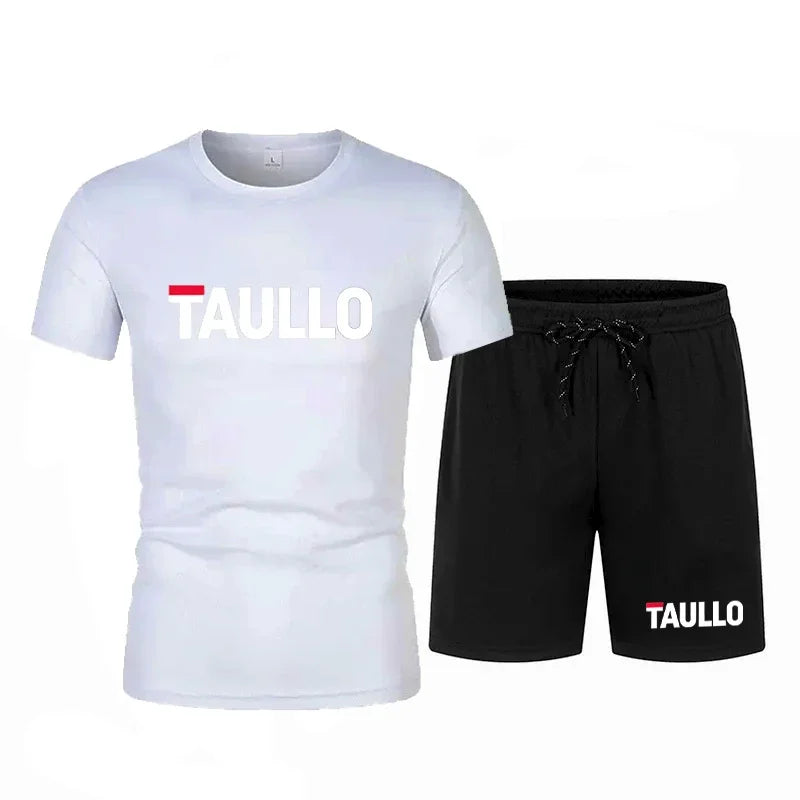 Ensemble de t-shirts d'été pour hommes, chemise à col rond, pantalon court, ensemble de sport décontracté, t-shirt imprimé à